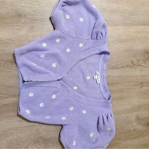 Purple Floral Knit Cardigan